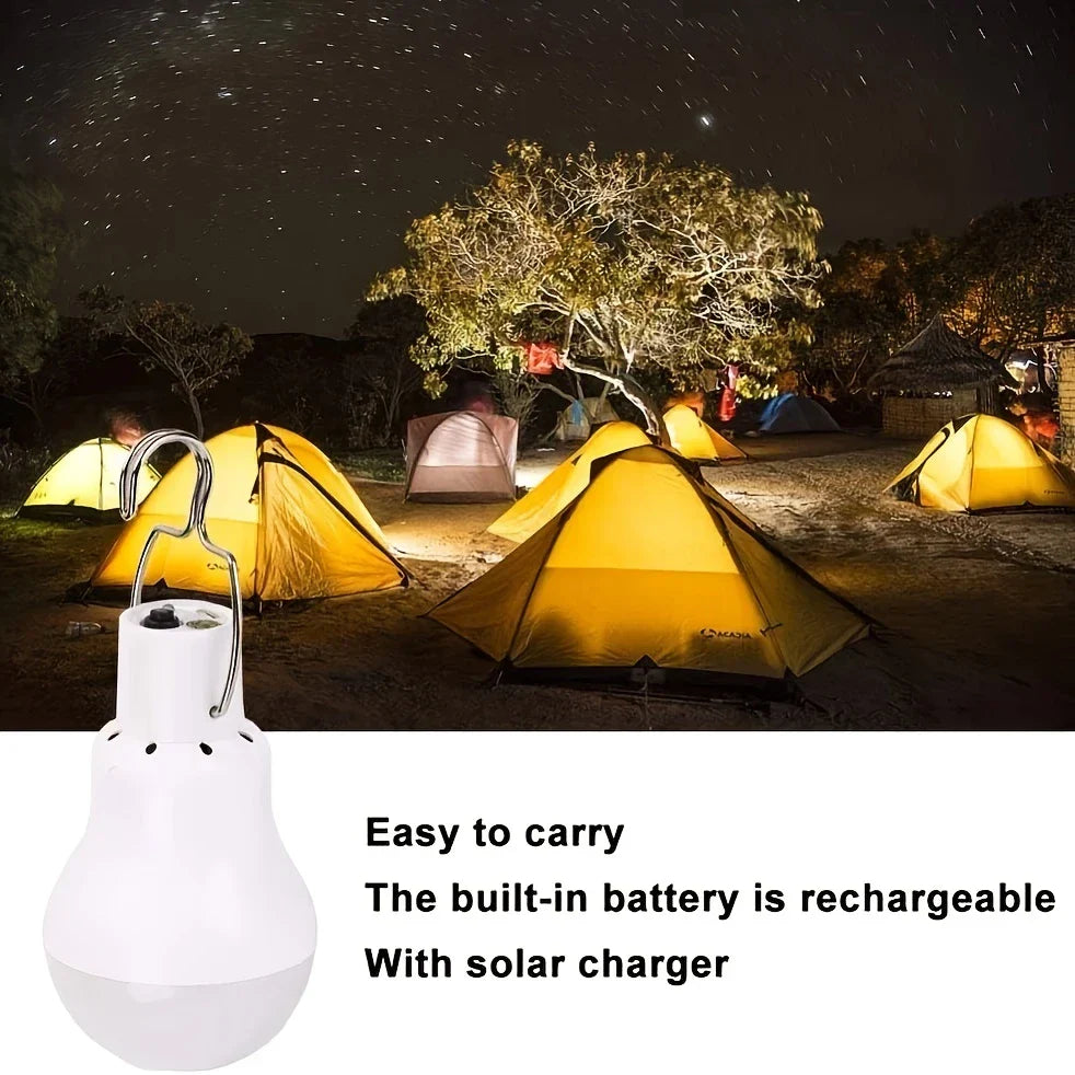Ampoule solaire puissante LED avec panneau solaire, usage intérieur et extérieur à faible consommation