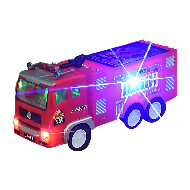 Babykindwelt LöschMobil Feuerwehrfahrzeug – 4D LED Feuerwehrauto mit Sound für Kinder 1–5 Jahre