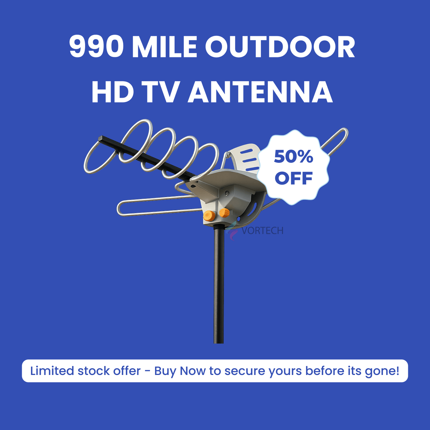 990 Meilen HD-TV-Außenantenne | Dualband, 360°-Empfang und einfache Installation für Home Entertainment