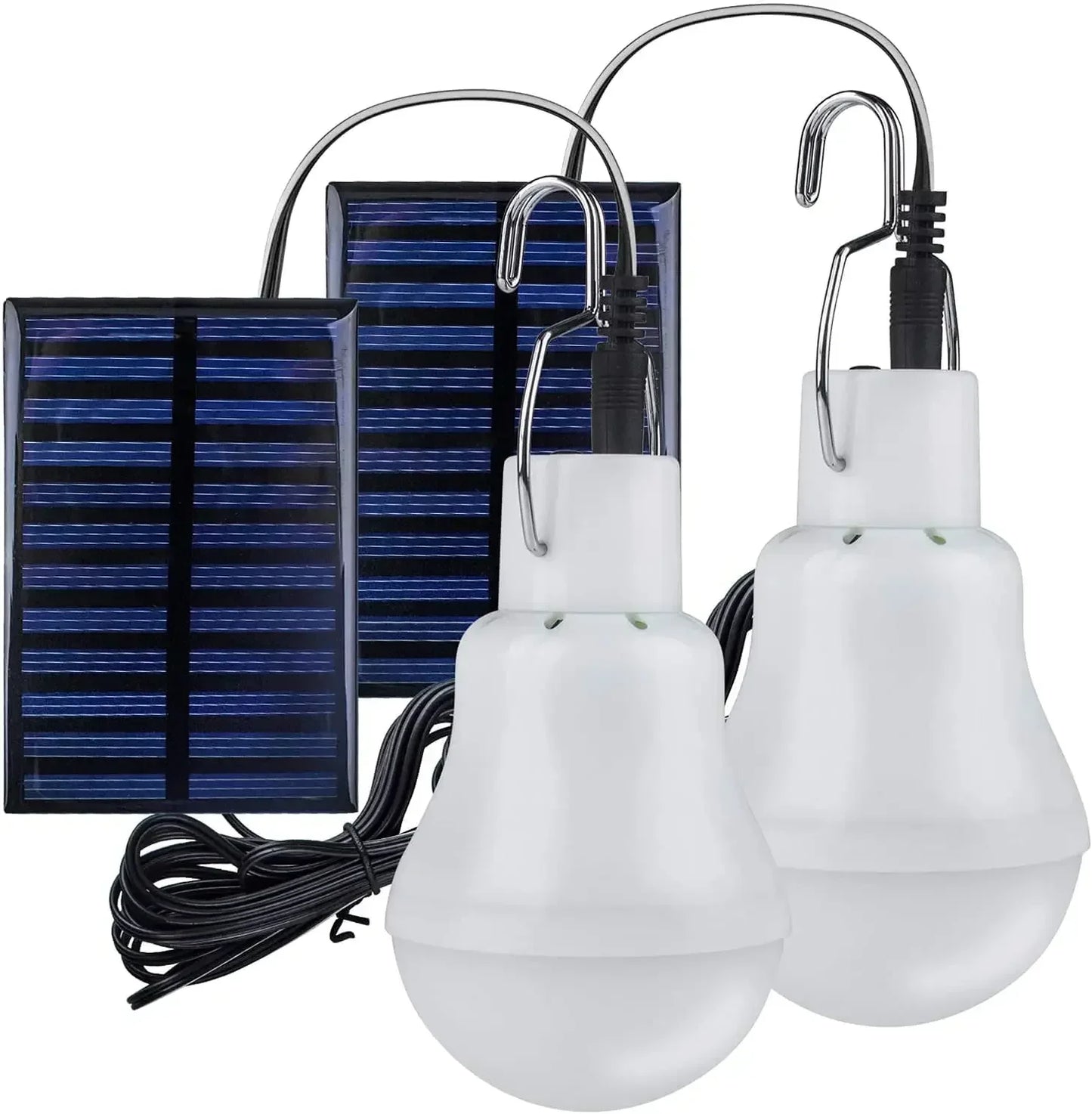 Ampoule solaire puissante LED avec panneau solaire, usage intérieur et extérieur à faible consommation