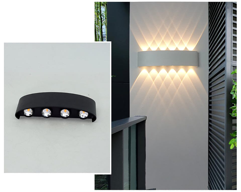 Außenwandleuchten LED – wasserdichte Up Down Wandleuchte aus Aluminium, energieeffizienter Wandstrahler