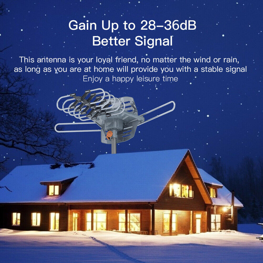 990 Meilen HD-TV-Außenantenne | Dualband, 360°-Empfang und einfache Installation für Home Entertainment