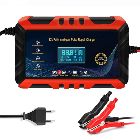 Autobatterie Ladegerät mit Starthilfe 12V – Batterie-Ladegerät Schnellladegerät Auto mit LCD Display