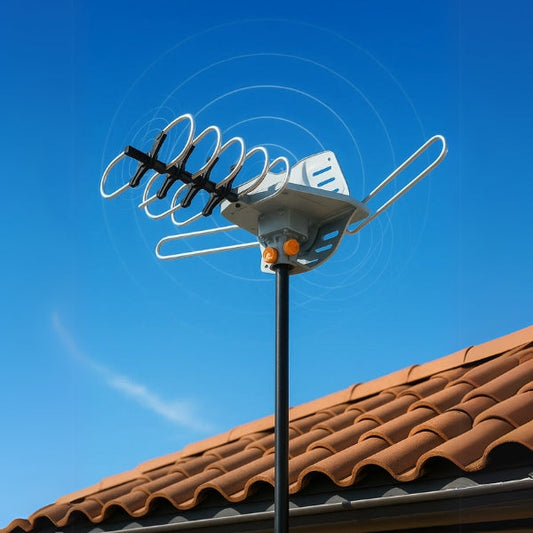 990 Meilen HD-TV-Außenantenne | Dualband, 360°-Empfang und einfache Installation für Home Entertainment