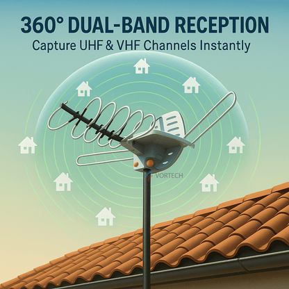 990 Meilen HD-TV-Außenantenne | Dualband, 360°-Empfang und einfache Installation für Home Entertainment