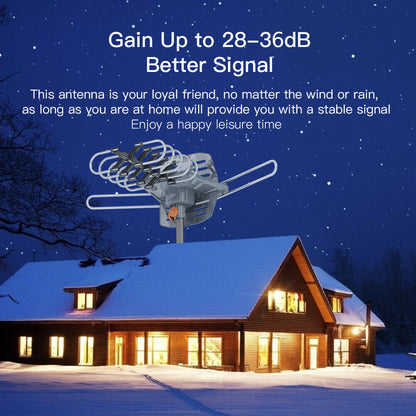 990 Meilen HD-TV-Außenantenne | Dualband, 360°-Empfang und einfache Installation für Home Entertainment